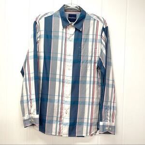 Tommy Bahama Atlas Plaid‎ Shirt Silk Blend Size Medium